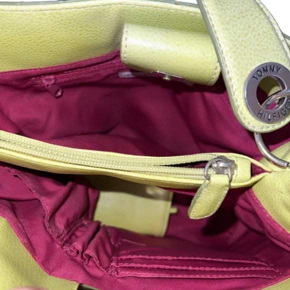 🍉EUC Leather Lime-Green Y2K Shoulder Bag by Tommy Hilfiger - Picture 7 of 12